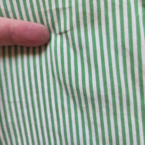 Ralph Lauren Classic Fit Button Down Shirt Mens 16 34/35 Green Stripe Flesh Pony - Picture 7 of 9